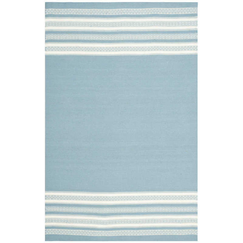 Ebern Designs Rodgers Flatweave Wool/Cotton Turquoise Area Rug & Reviews Wayfair